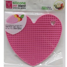 실리콘 하트 냄비받침(핑크)